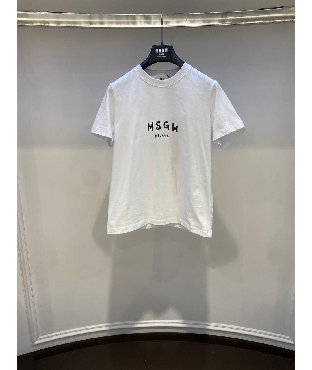 MSGM Белая хлопковая футболка, фото 2