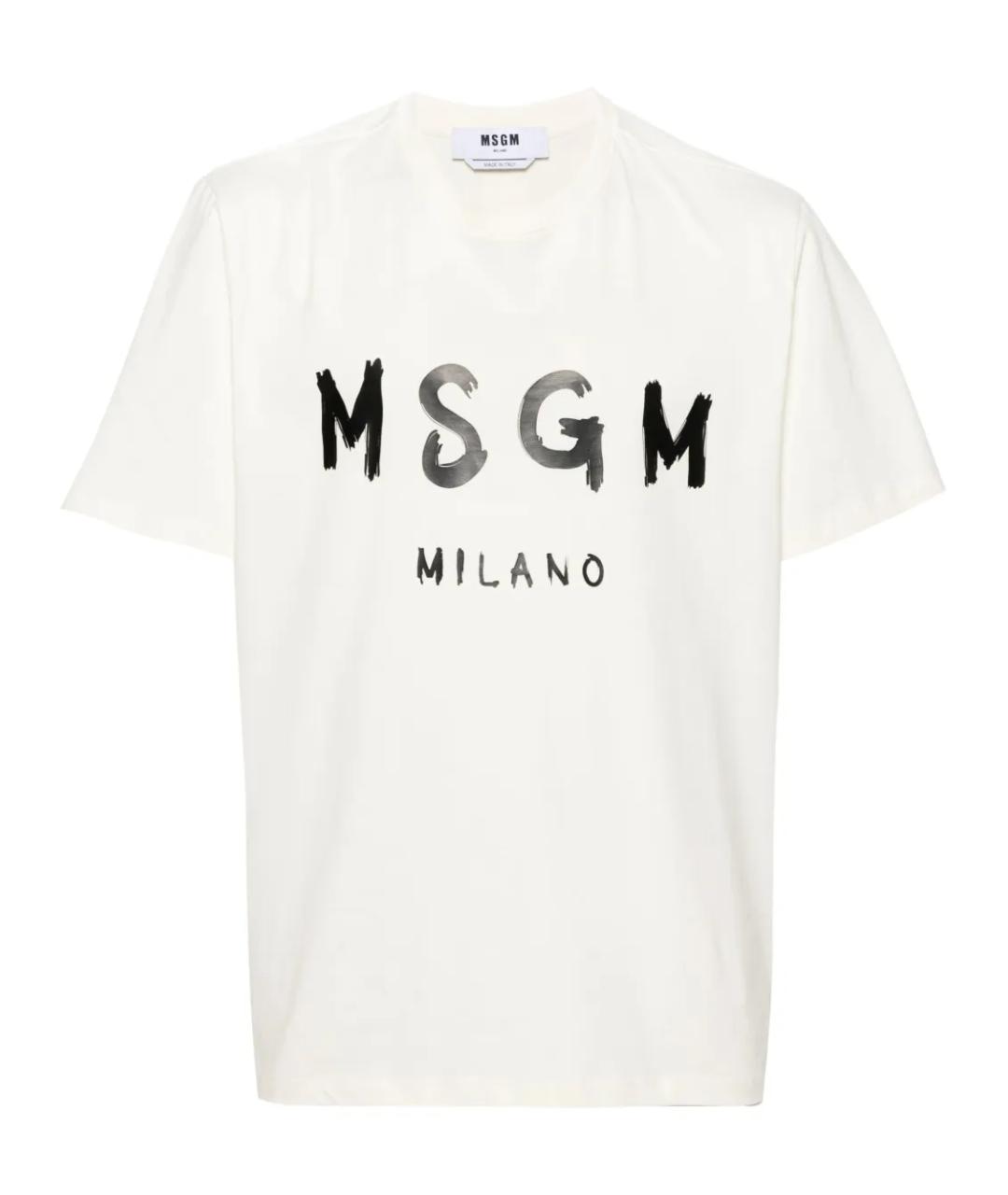 MSGM Белая хлопковая футболка, фото 1