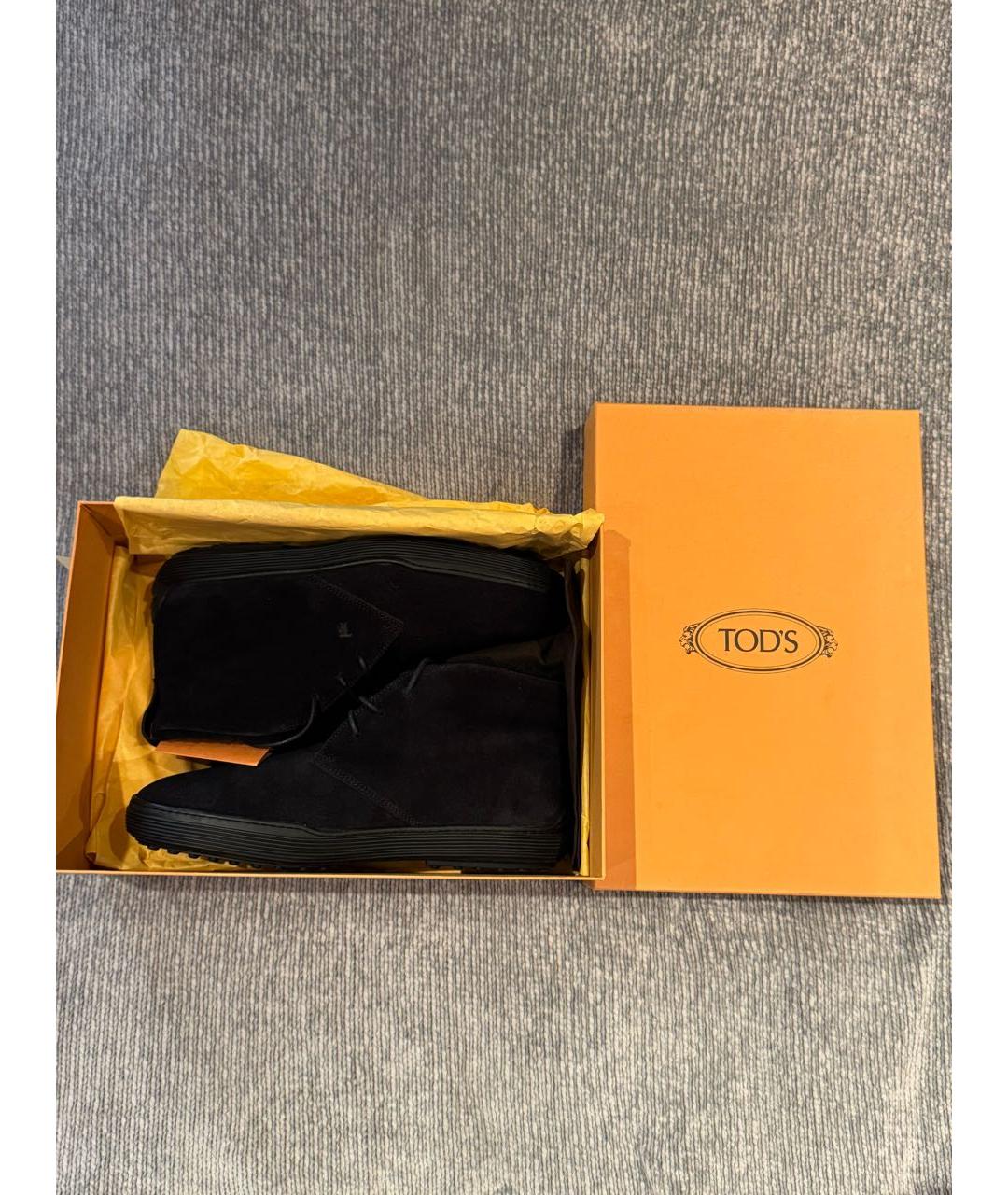 TOD'S Черные замшевые высокие ботинки, фото 7