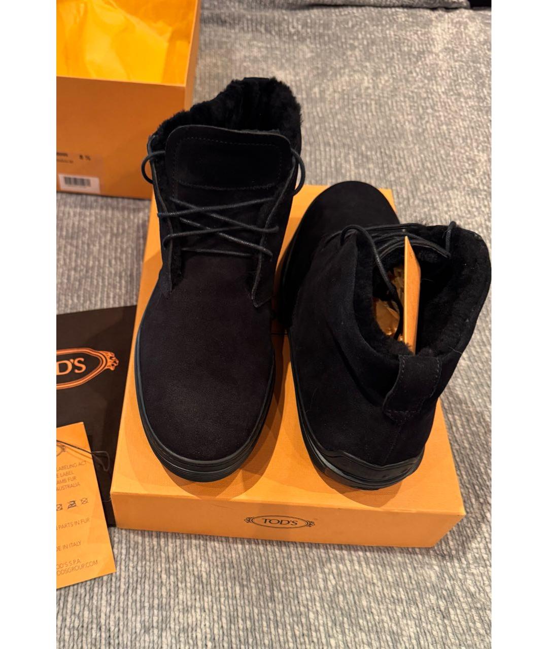 TOD'S Черные замшевые высокие ботинки, фото 3