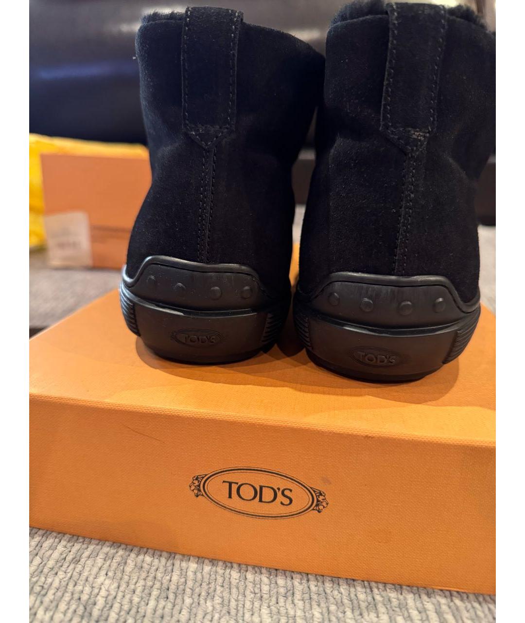 TOD'S Черные замшевые высокие ботинки, фото 4