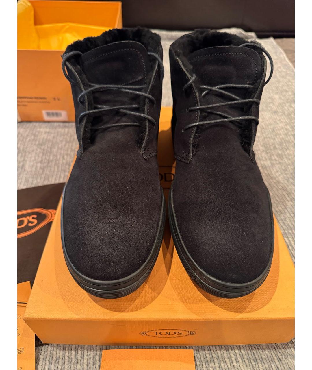 TOD'S Черные замшевые высокие ботинки, фото 2