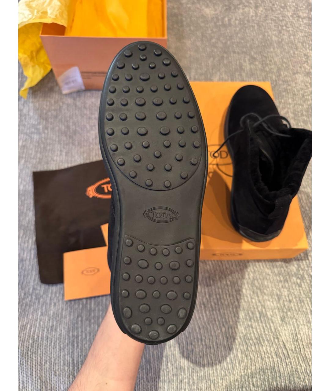 TOD'S Черные замшевые высокие ботинки, фото 5