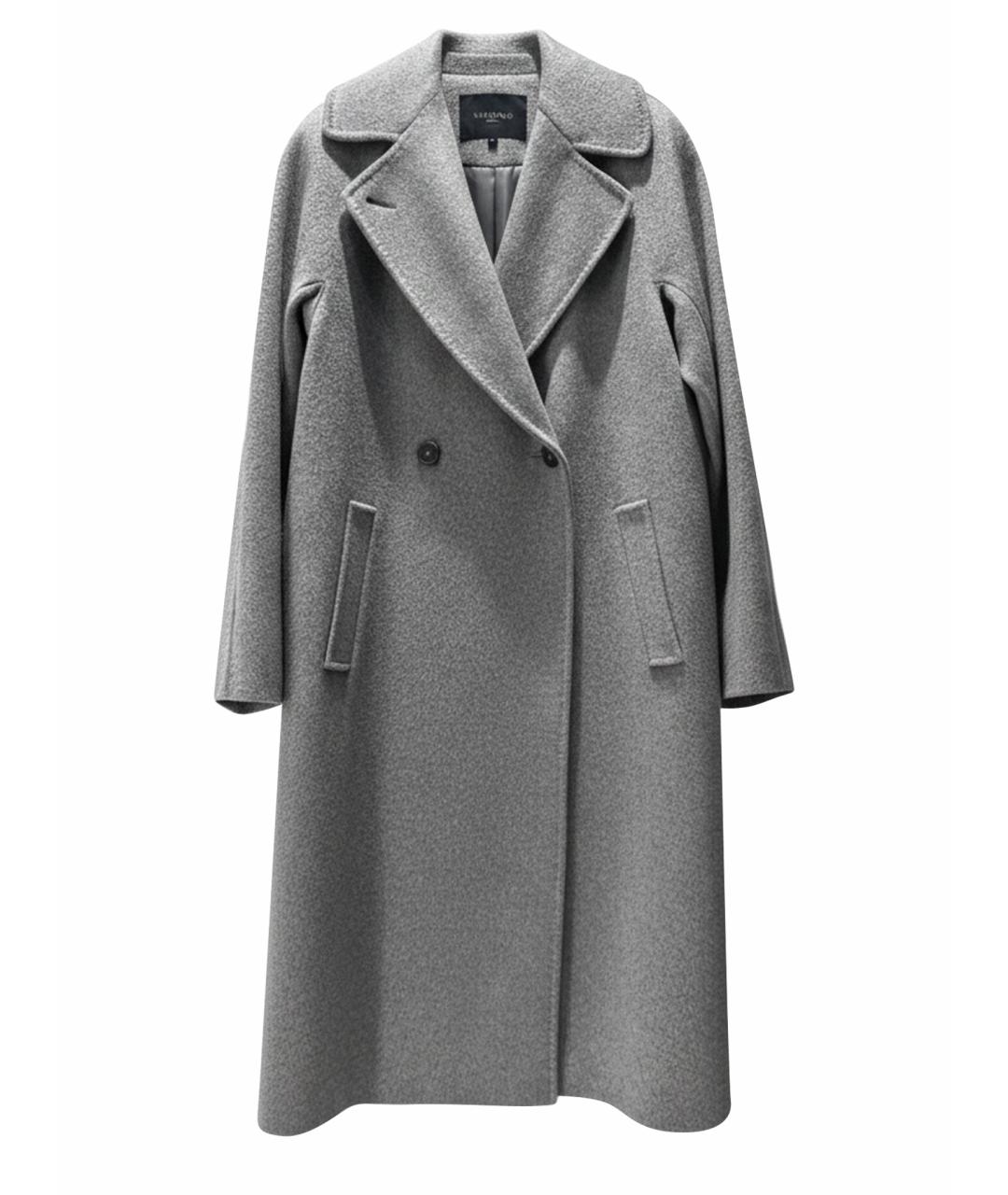 WEEKEND MAX MARA Антрацитовое шерстяное пальто, фото 1