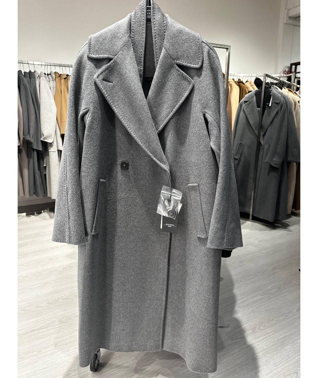 WEEKEND MAX MARA Антрацитовое шерстяное пальто, фото 4