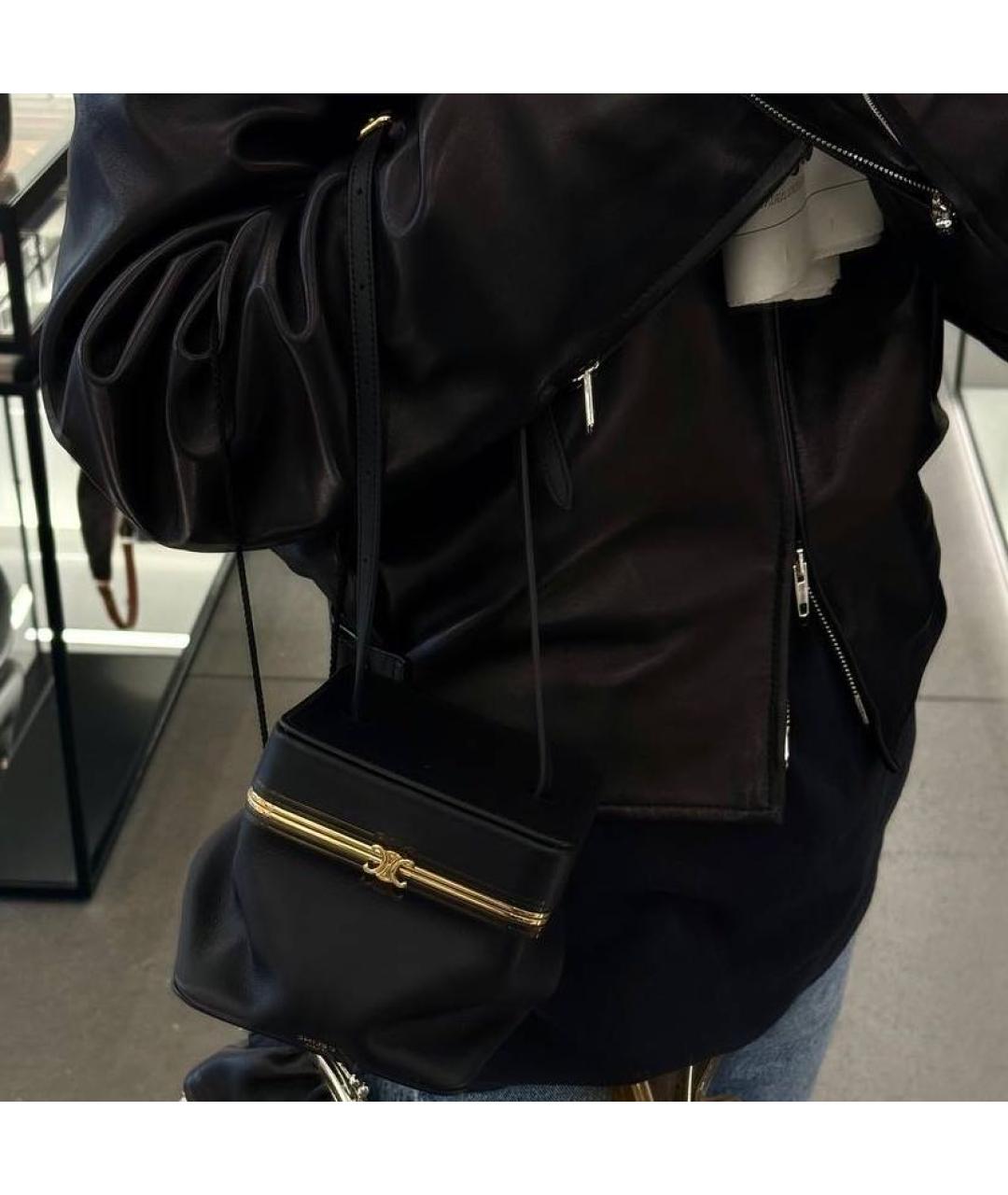 CELINE Черная кожаная сумка с короткими ручками, фото 3