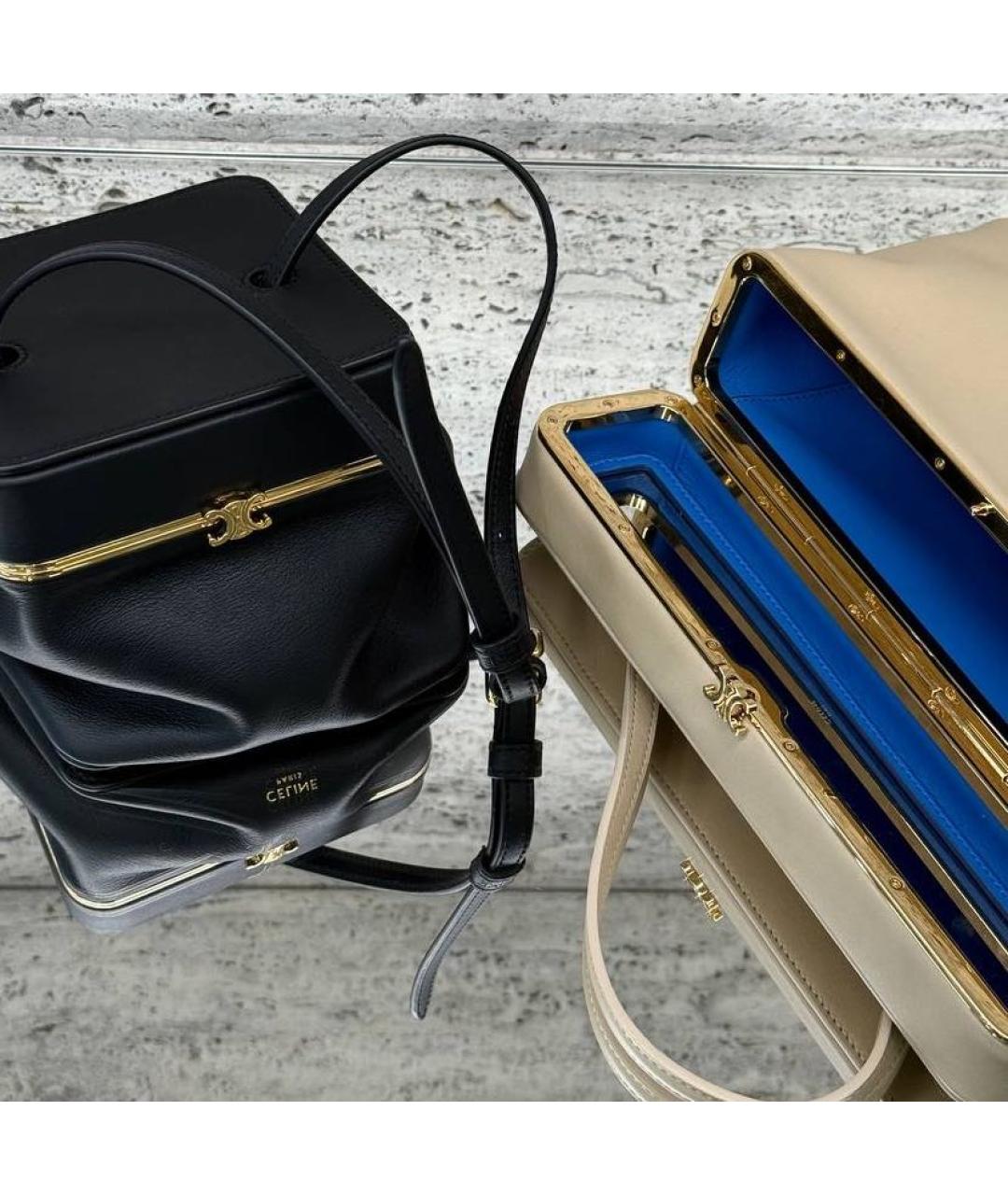 CELINE Черная кожаная сумка с короткими ручками, фото 2