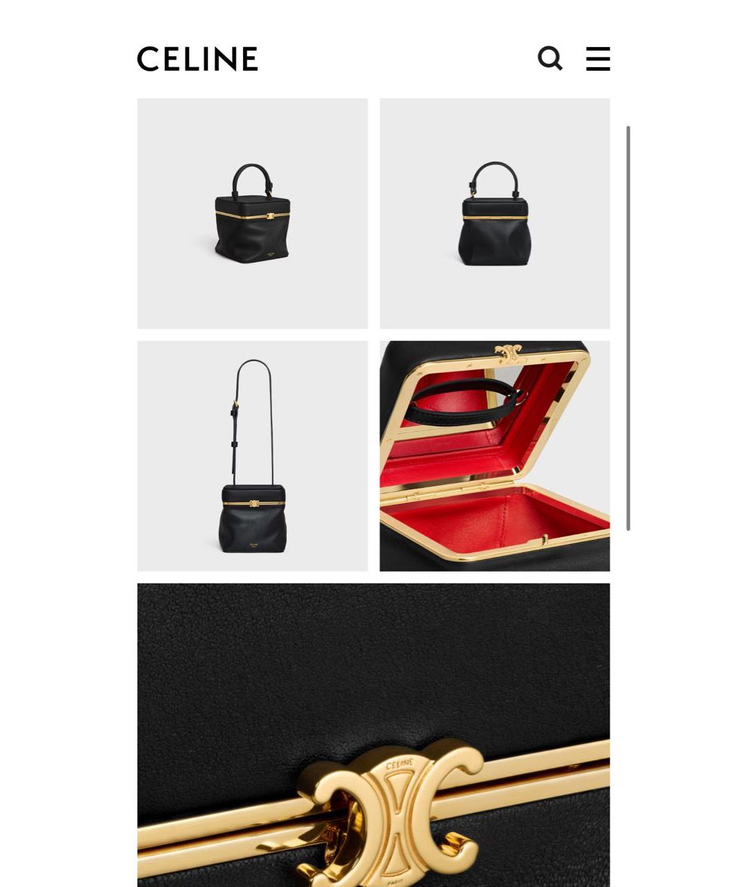 CELINE Черная кожаная сумка с короткими ручками, фото 5