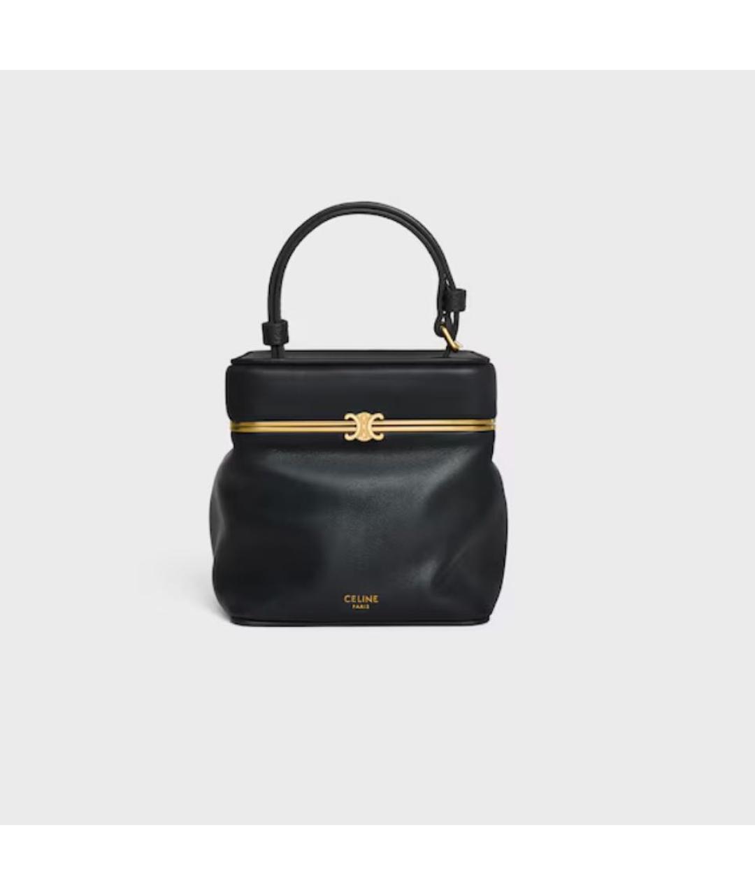 CELINE Черная кожаная сумка с короткими ручками, фото 6