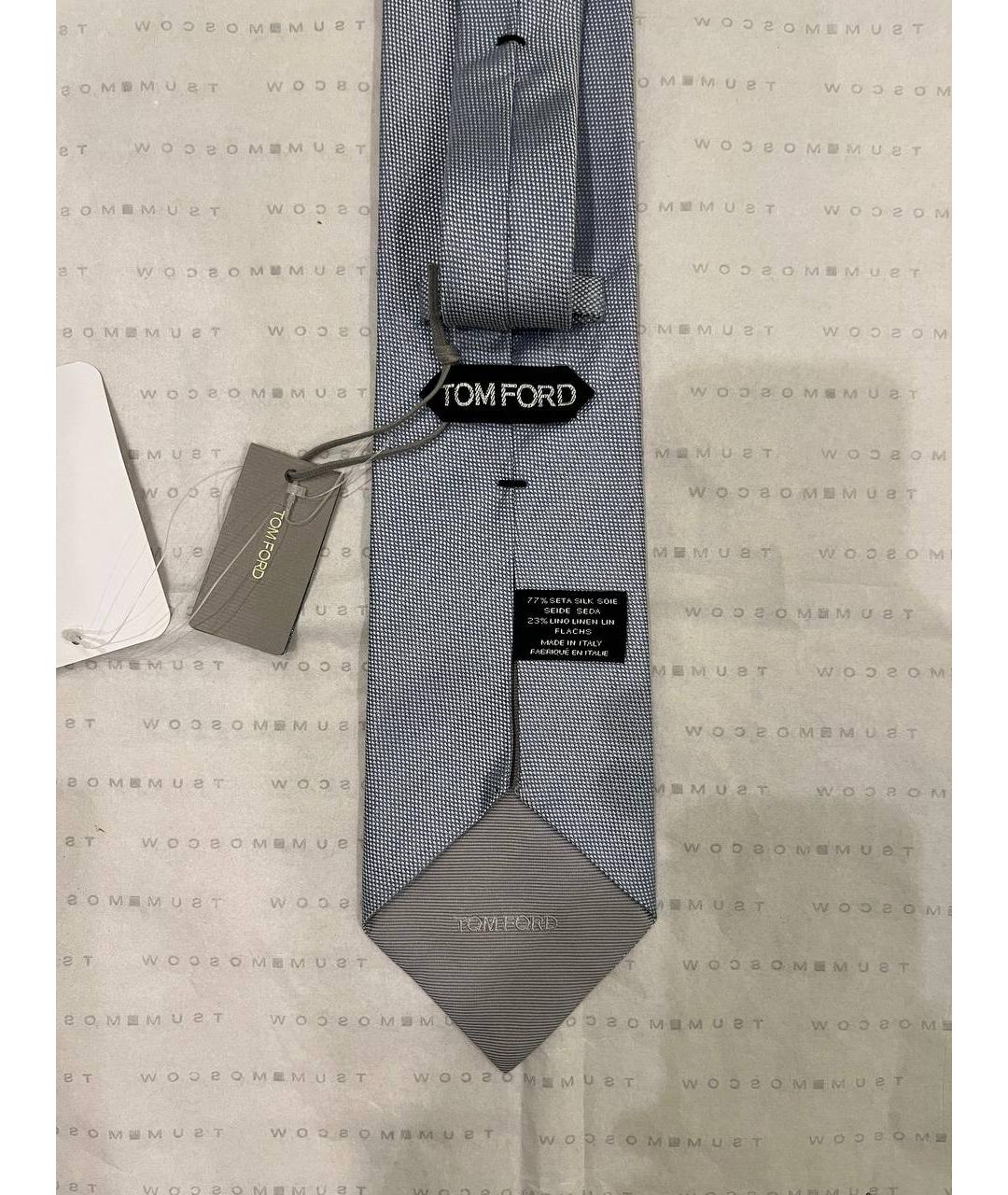 TOM FORD Голубой шелковый галстук, фото 9
