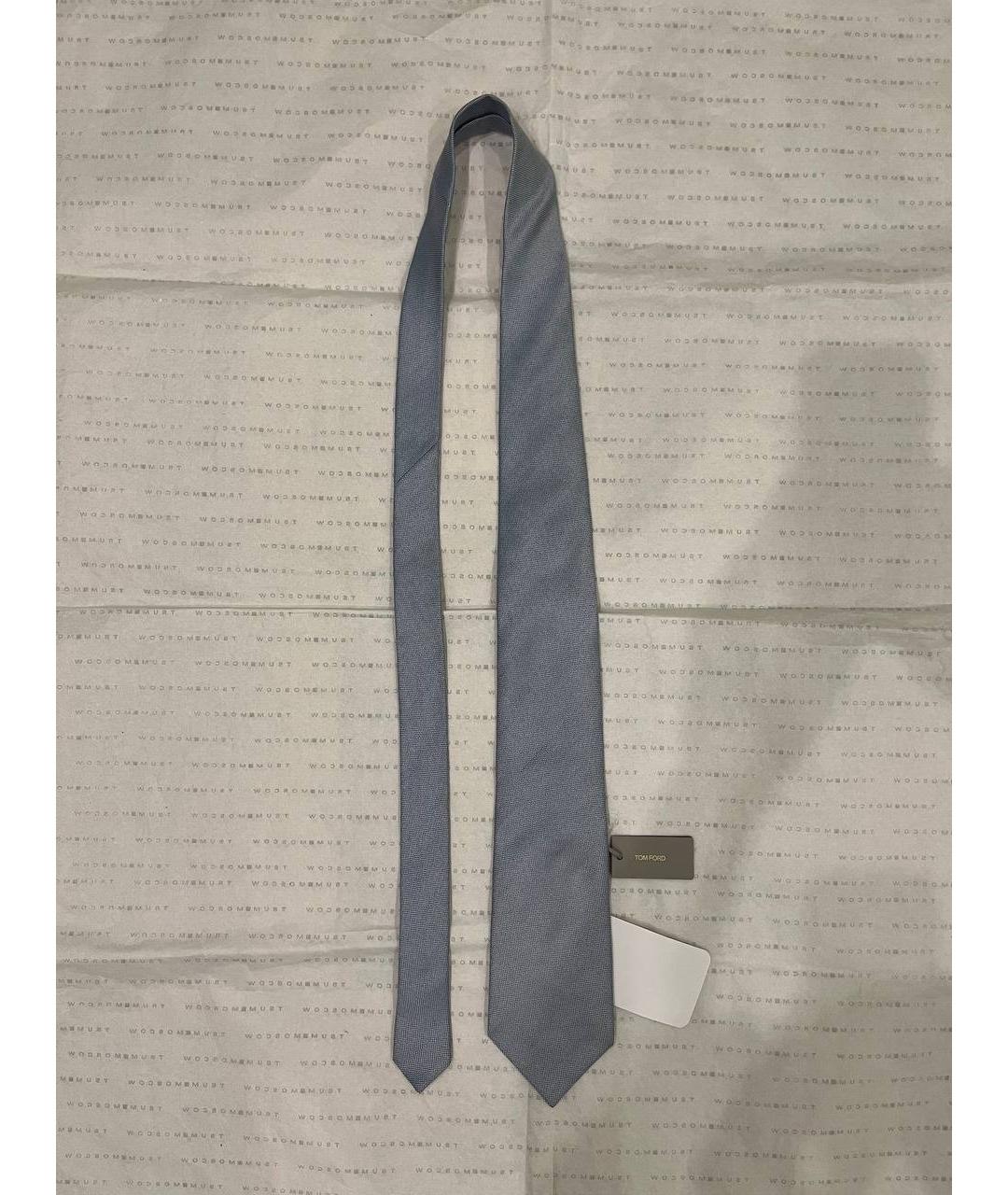 TOM FORD Голубой шелковый галстук, фото 6