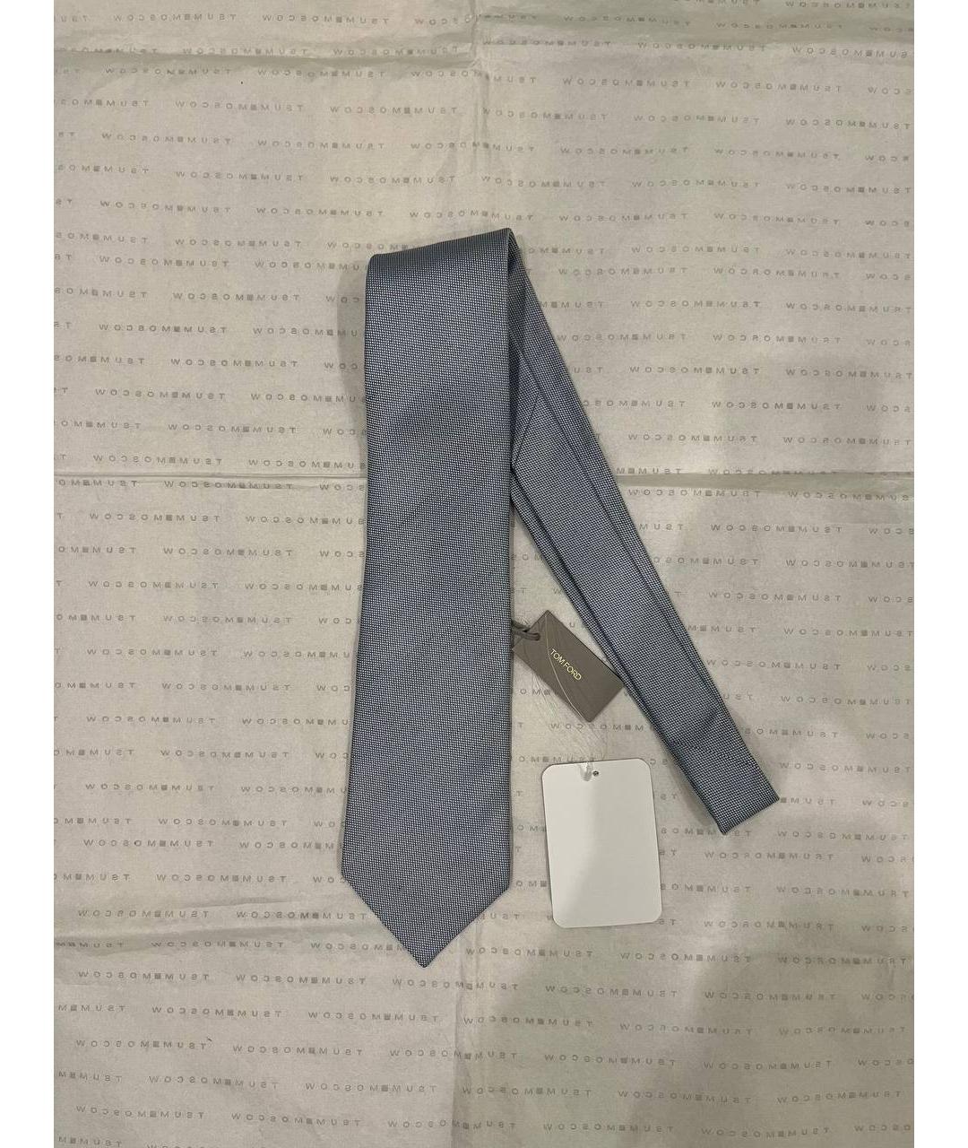 TOM FORD Голубой шелковый галстук, фото 2