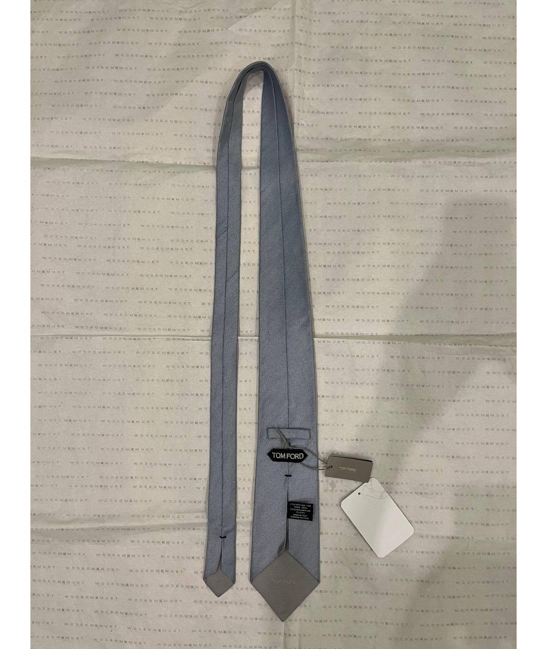 TOM FORD Голубой шелковый галстук, фото 7