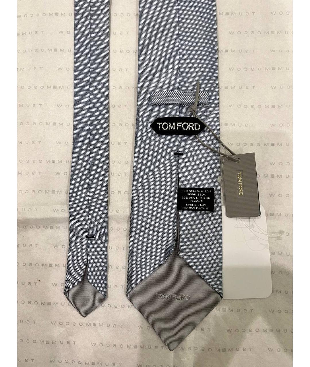 TOM FORD Голубой шелковый галстук, фото 3