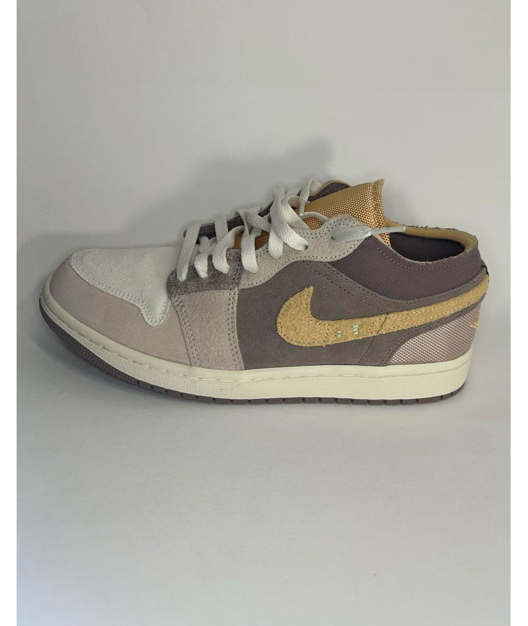 NIKE Бежевые замшевые низкие кроссовки / кеды, фото 7