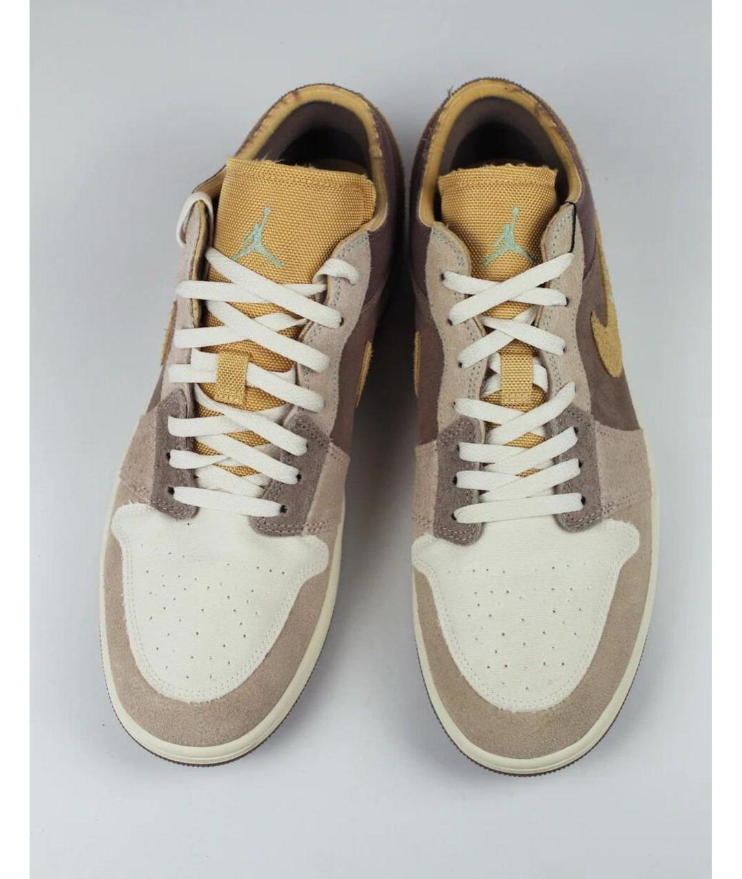 NIKE Бежевые замшевые низкие кроссовки / кеды, фото 3