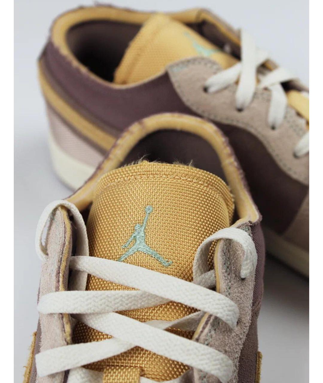 NIKE Бежевые замшевые низкие кроссовки / кеды, фото 5