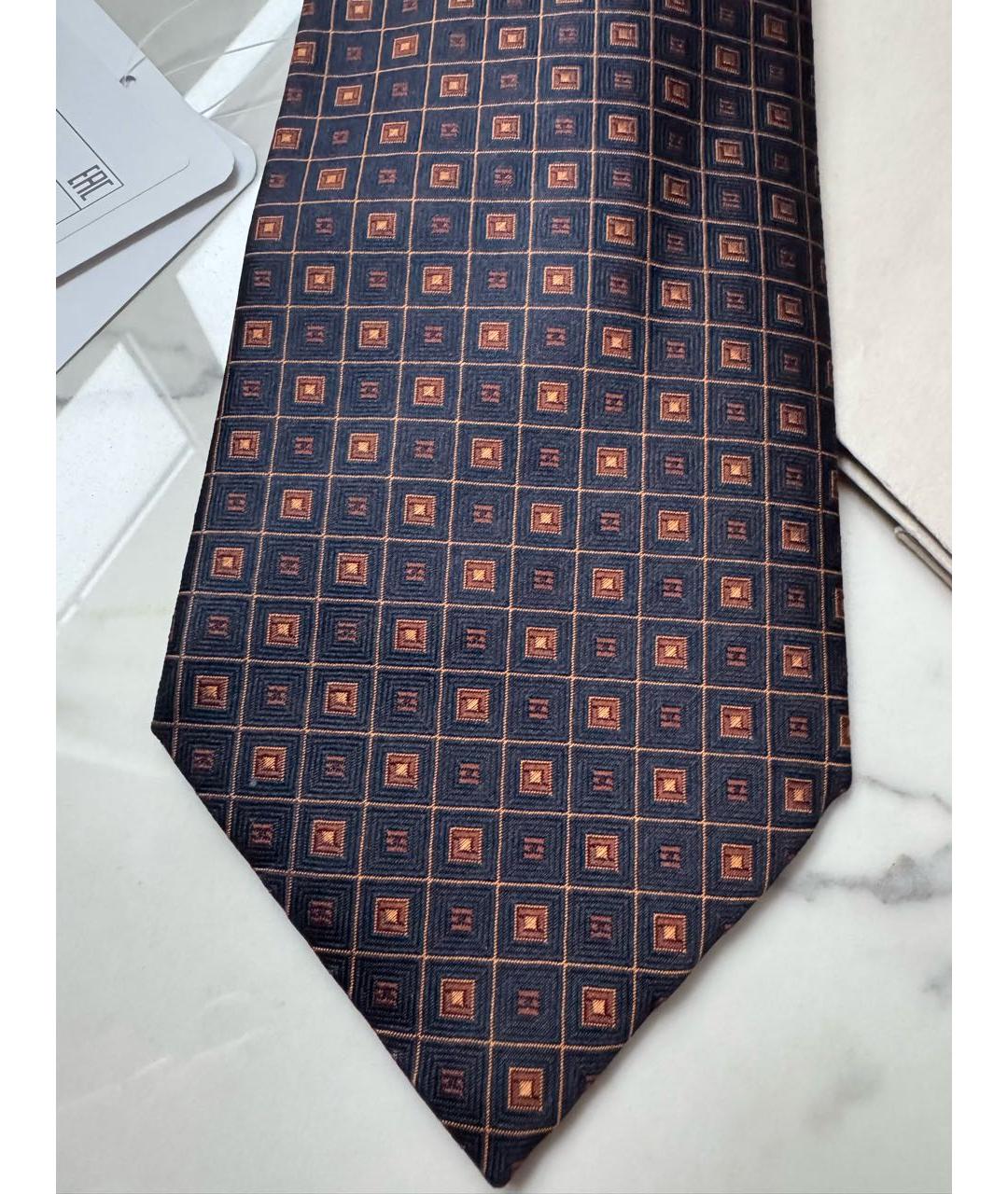 BRIONI Темно-синий шелковый галстук, фото 4