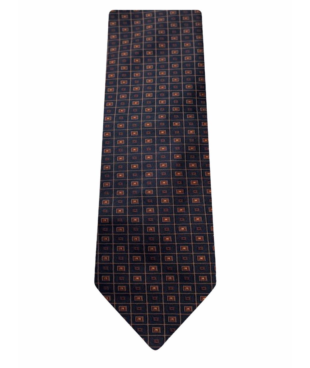 BRIONI Темно-синий шелковый галстук, фото 1