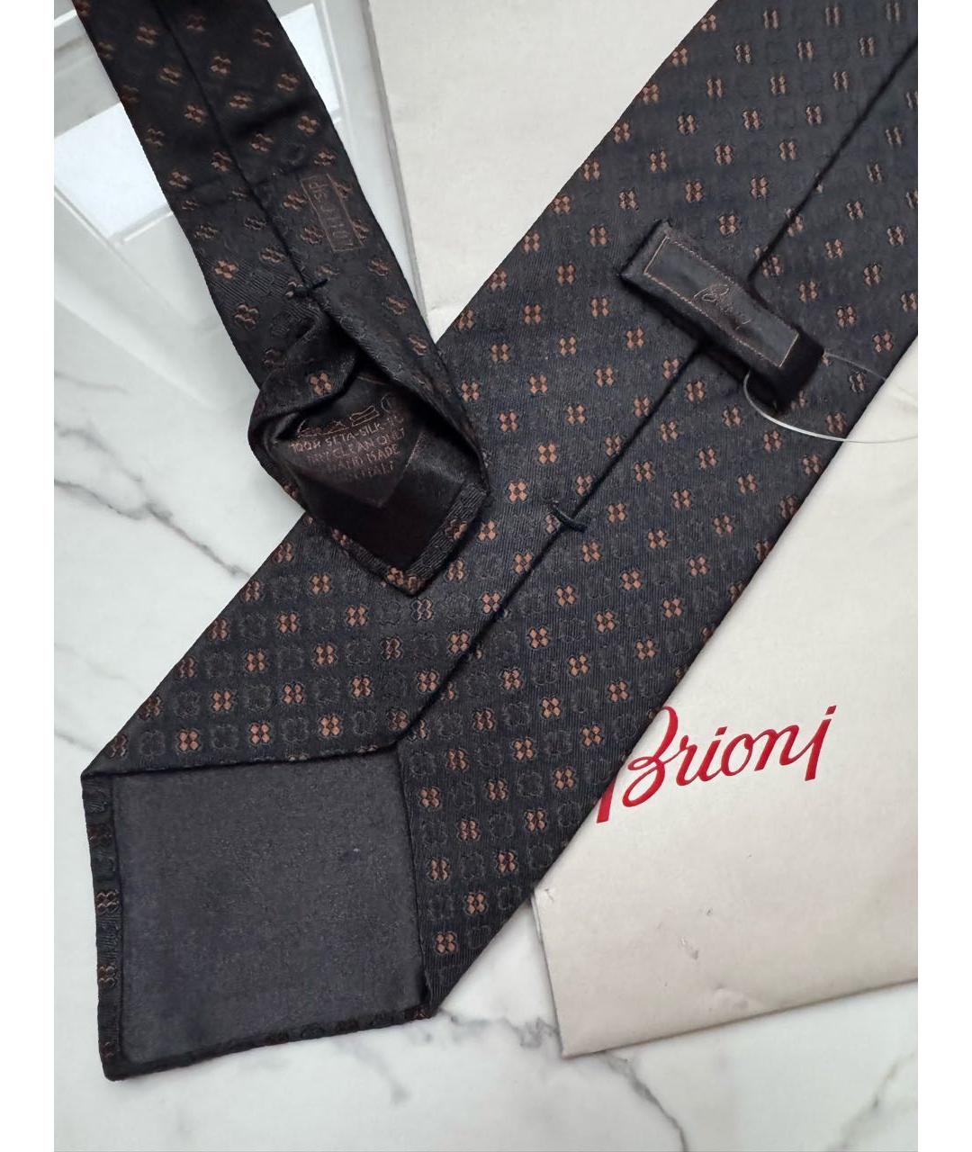 BRIONI Черный шелковый галстук, фото 5