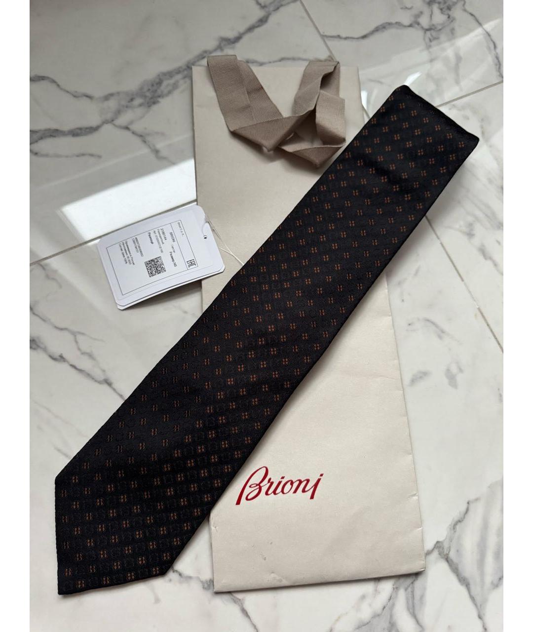 BRIONI Черный шелковый галстук, фото 2