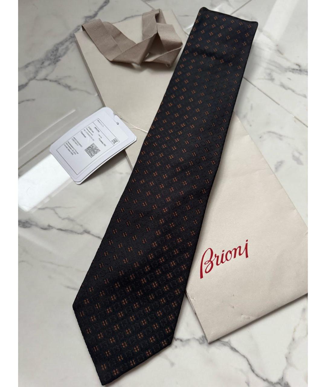 BRIONI Черный шелковый галстук, фото 7