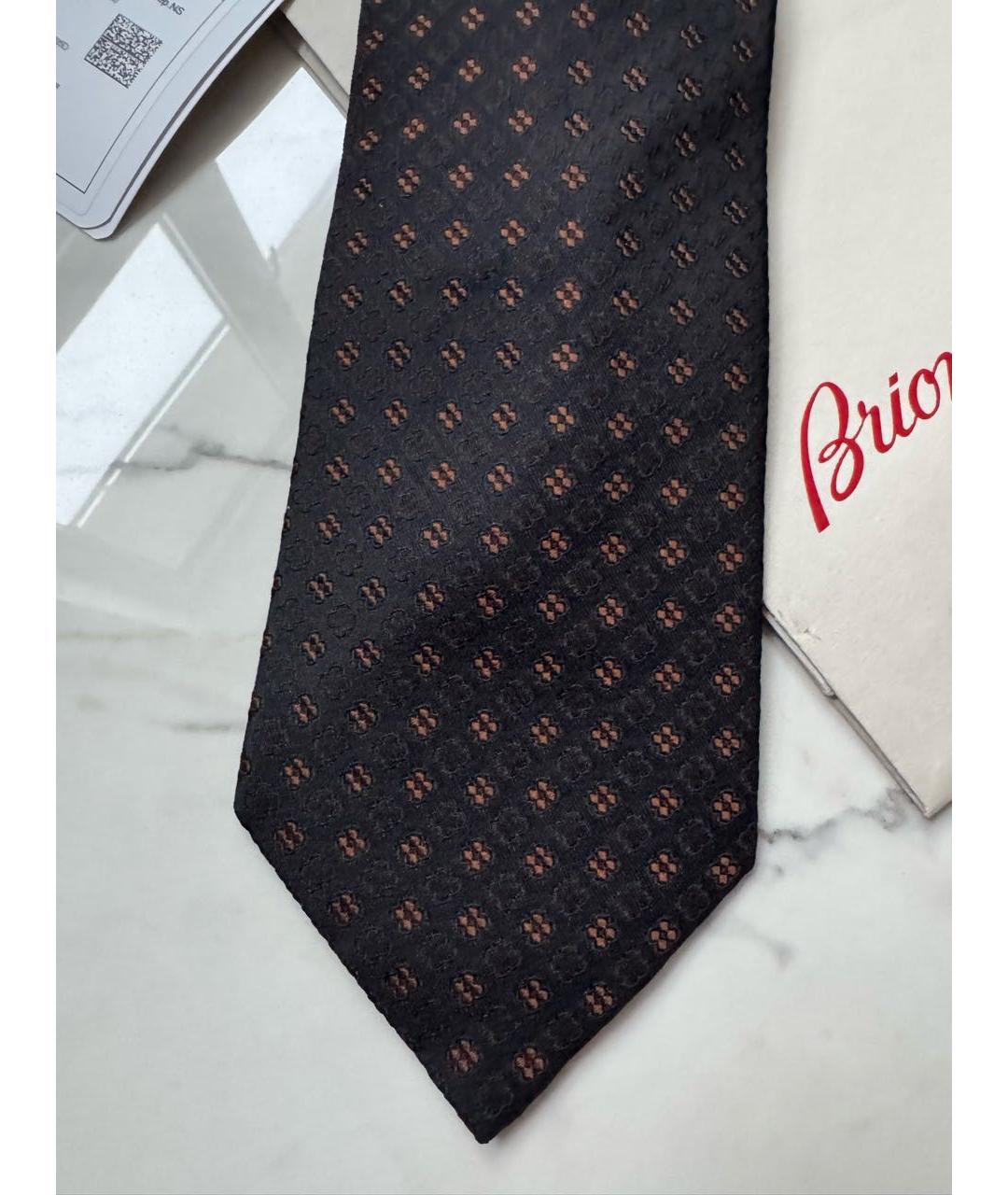 BRIONI Черный шелковый галстук, фото 4