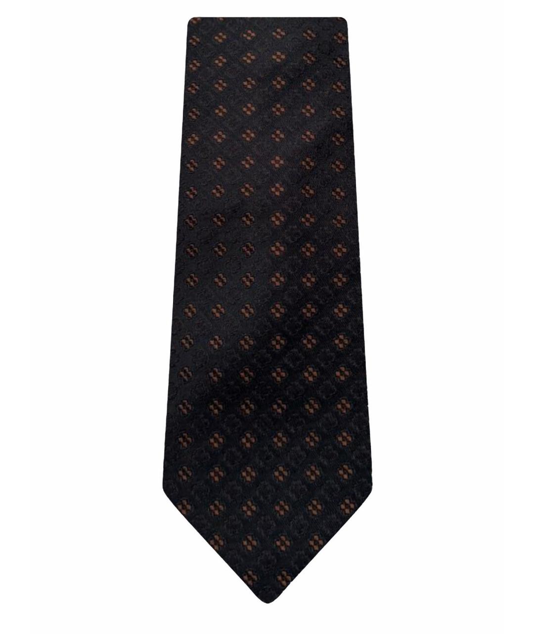 BRIONI Черный шелковый галстук, фото 1