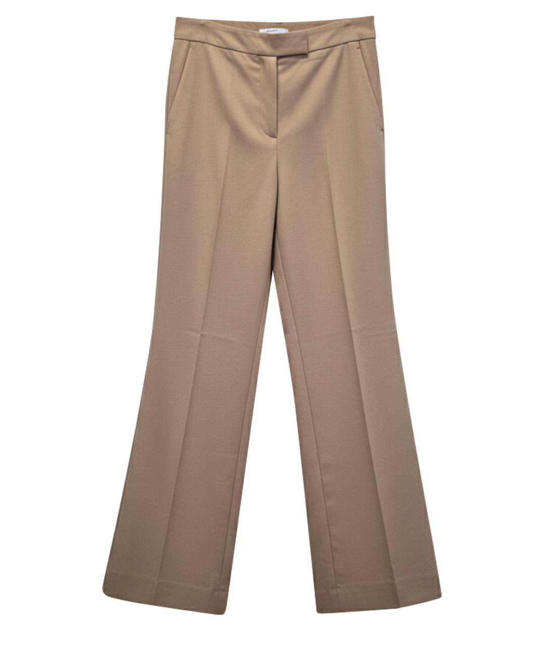 CALVIN KLEIN Бежевые шерстяные брюки широкие, фото 1