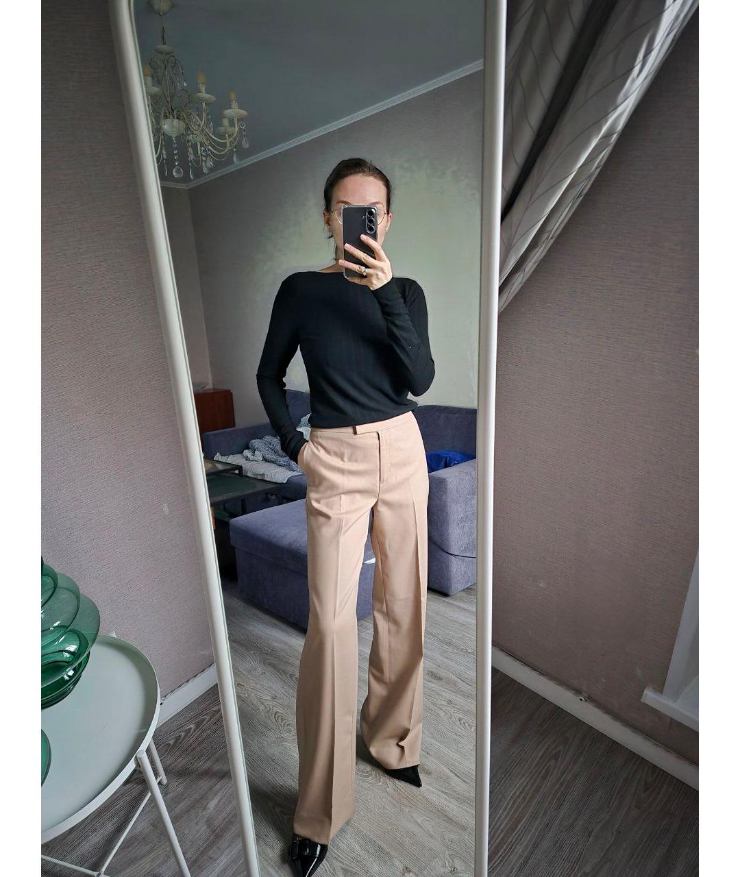 CALVIN KLEIN Бежевые шерстяные брюки широкие, фото 2