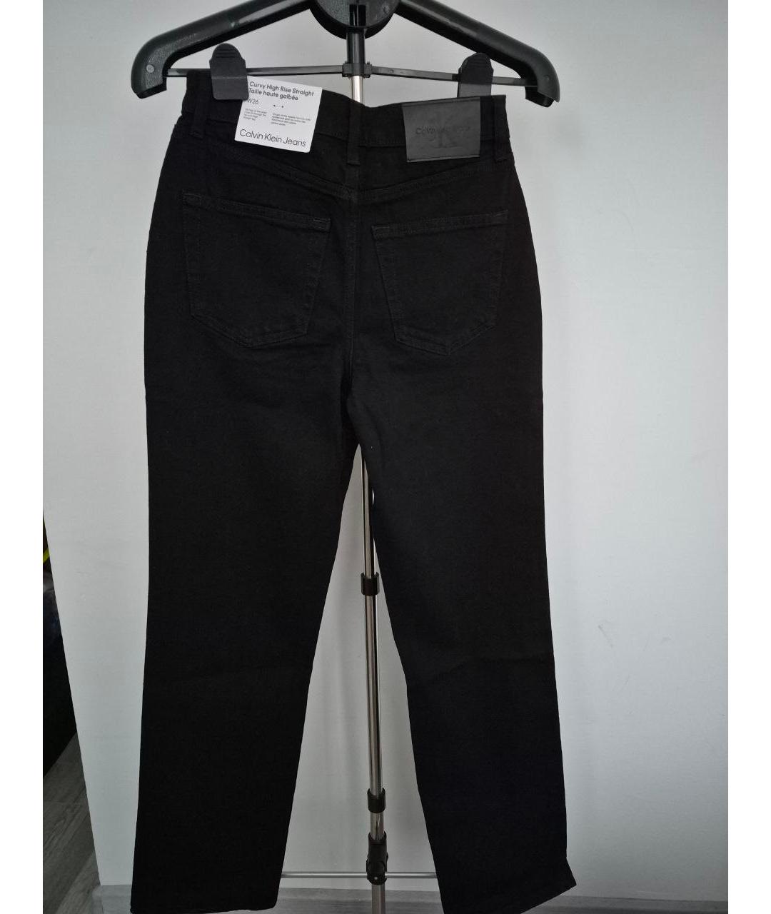 CALVIN KLEIN Черные хлопковые прямые джинсы, фото 3