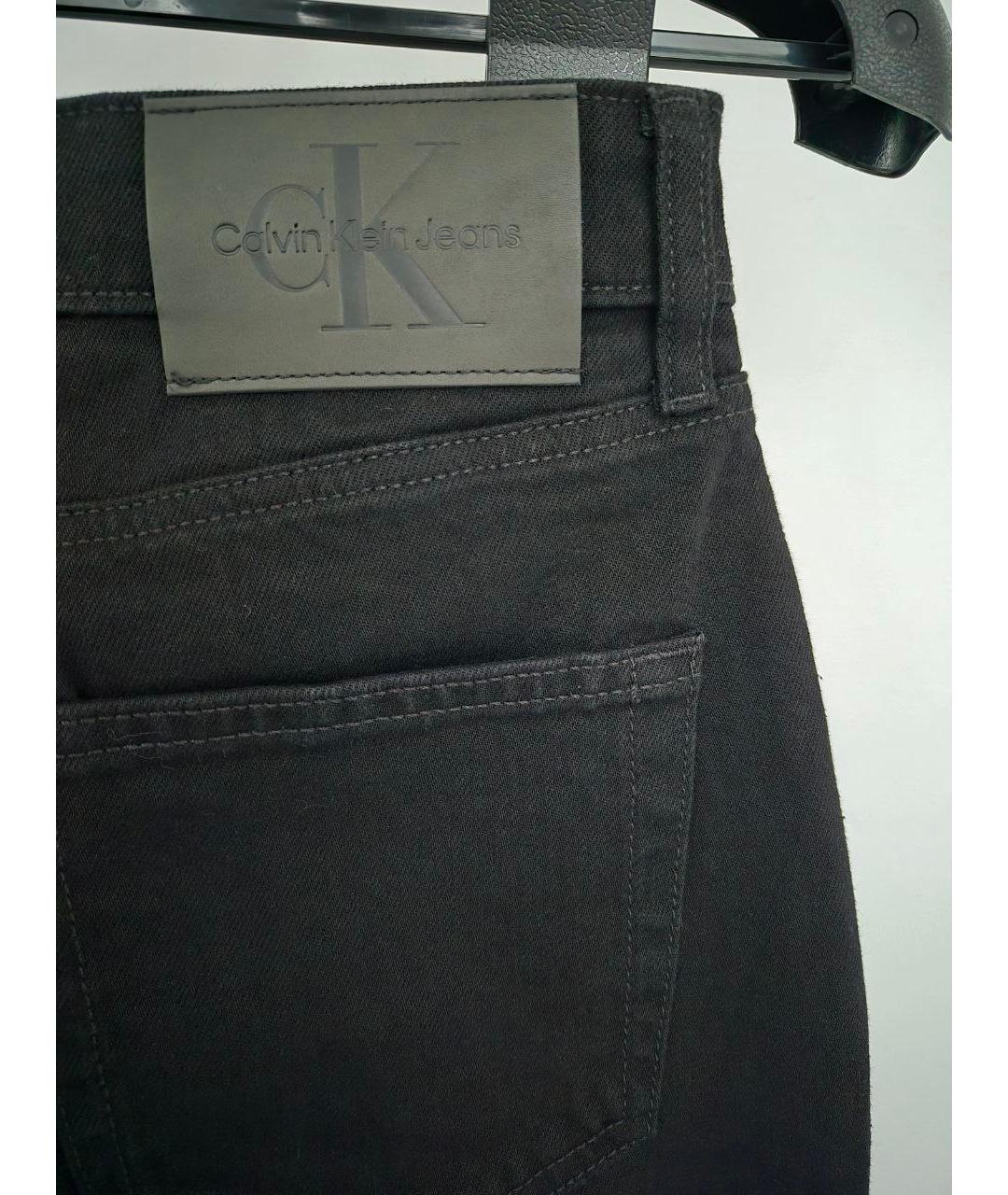CALVIN KLEIN Черные хлопковые прямые джинсы, фото 4