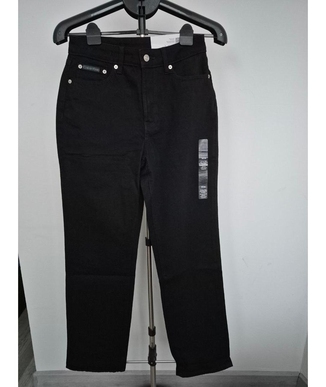 CALVIN KLEIN Черные хлопковые прямые джинсы, фото 6