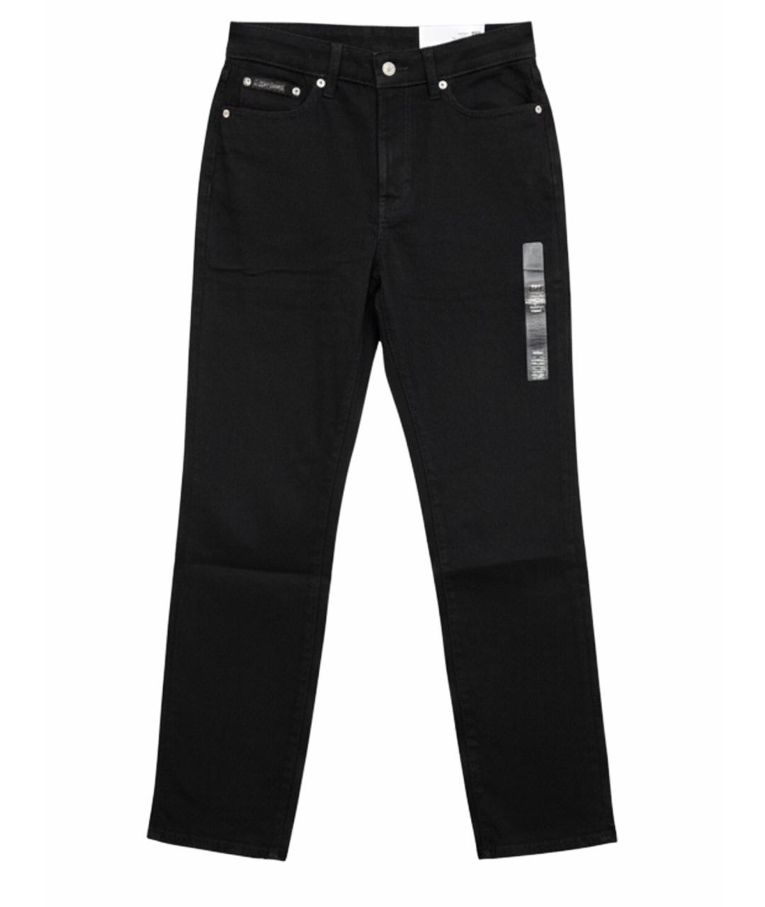 CALVIN KLEIN Черные хлопковые прямые джинсы, фото 1