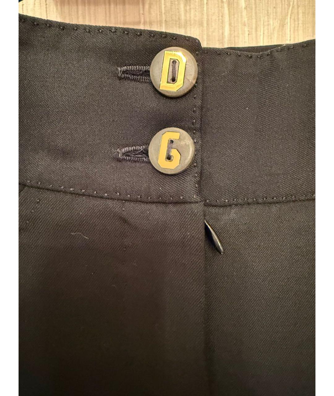 DOLCE&GABBANA Черные шерстяные прямые брюки, фото 3