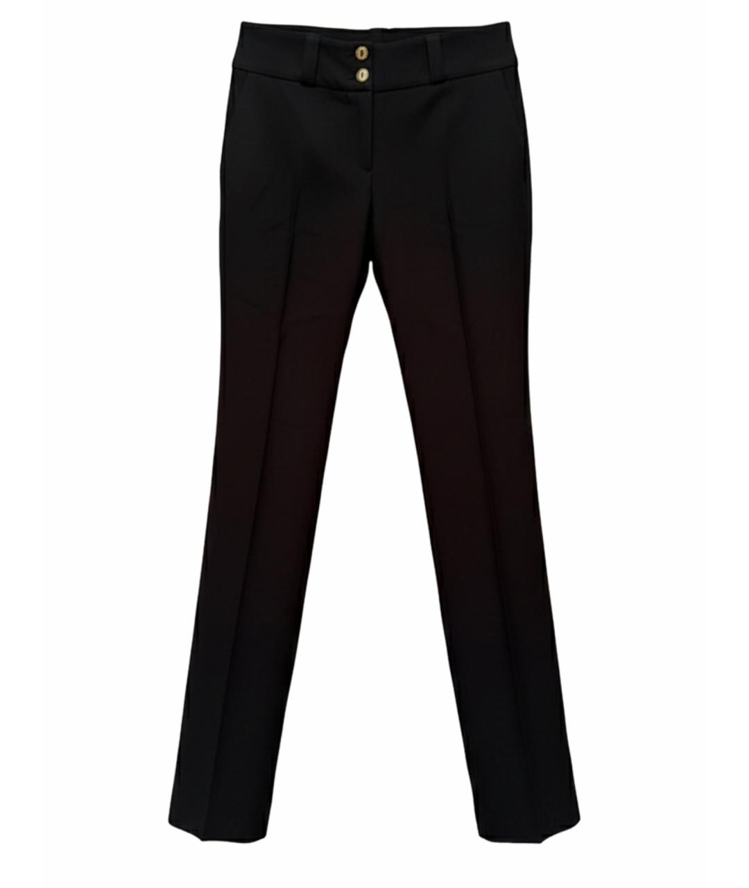 DOLCE&GABBANA Черные шерстяные прямые брюки, фото 1