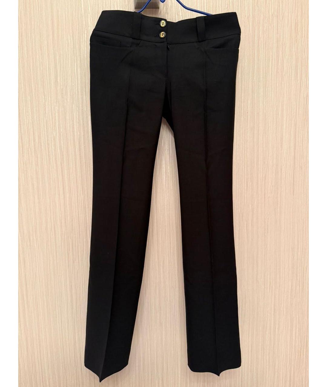 DOLCE&GABBANA Черные шерстяные прямые брюки, фото 8
