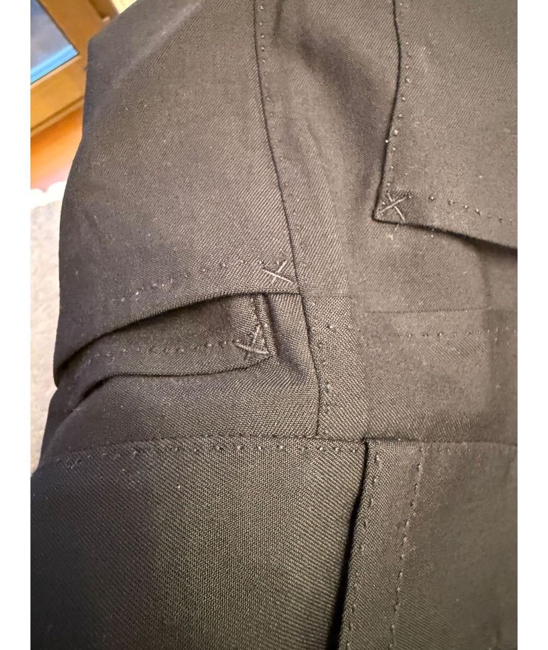 DOLCE&GABBANA Черные шерстяные прямые брюки, фото 7