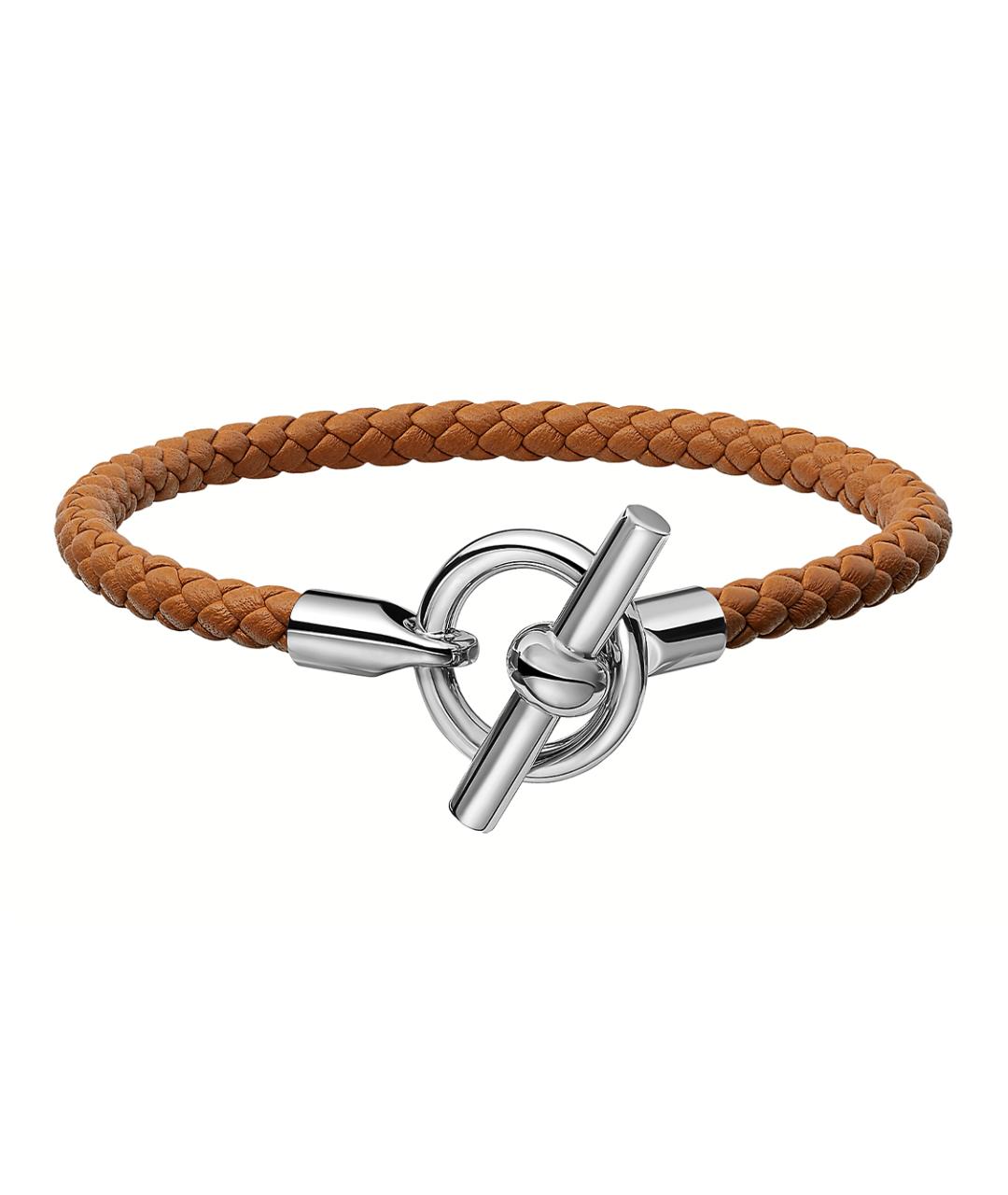 HERMES Коричневый кожаный браслет, фото 1