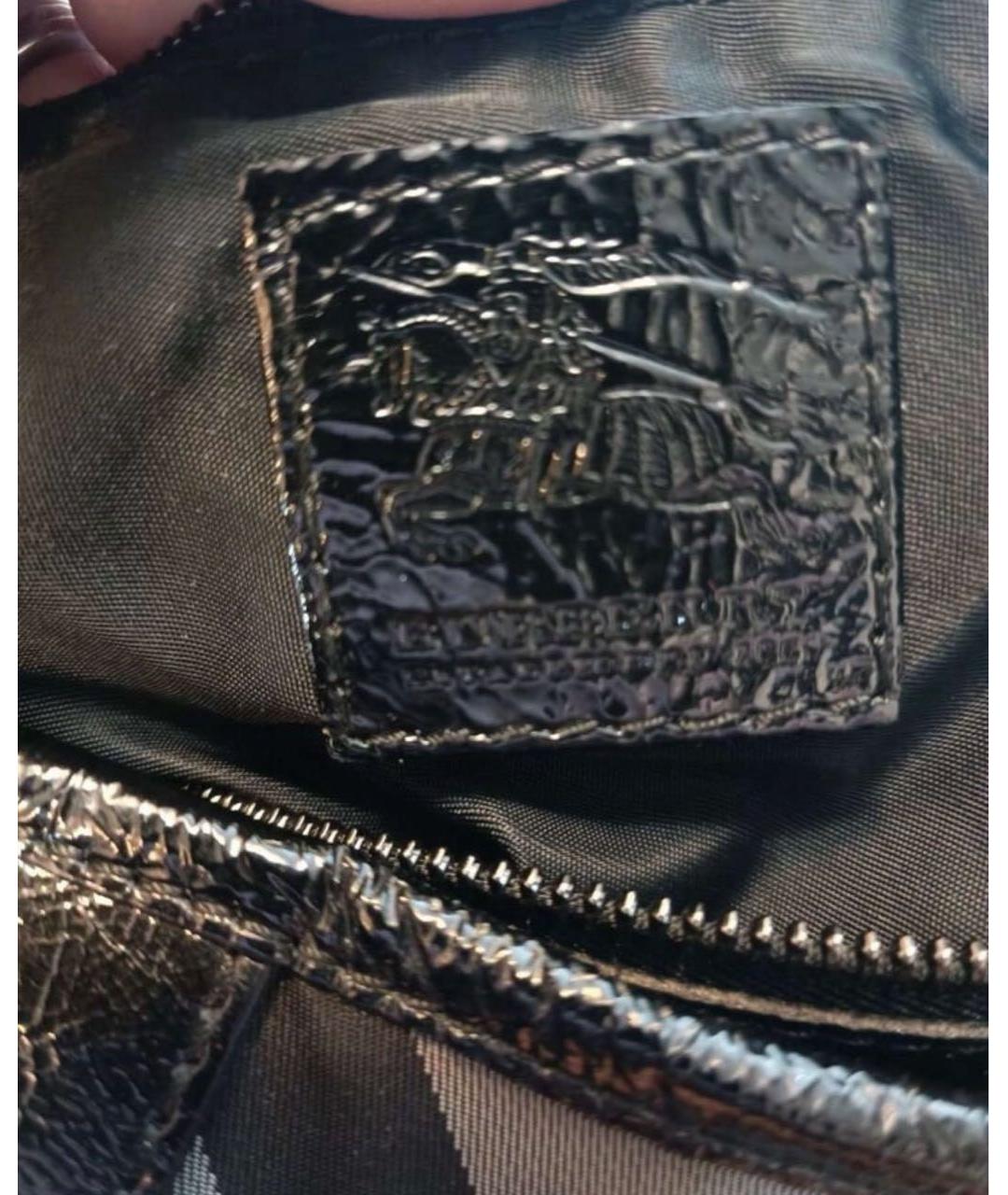 BURBERRY Черная сумка через плечо из лакированной кожи, фото 3
