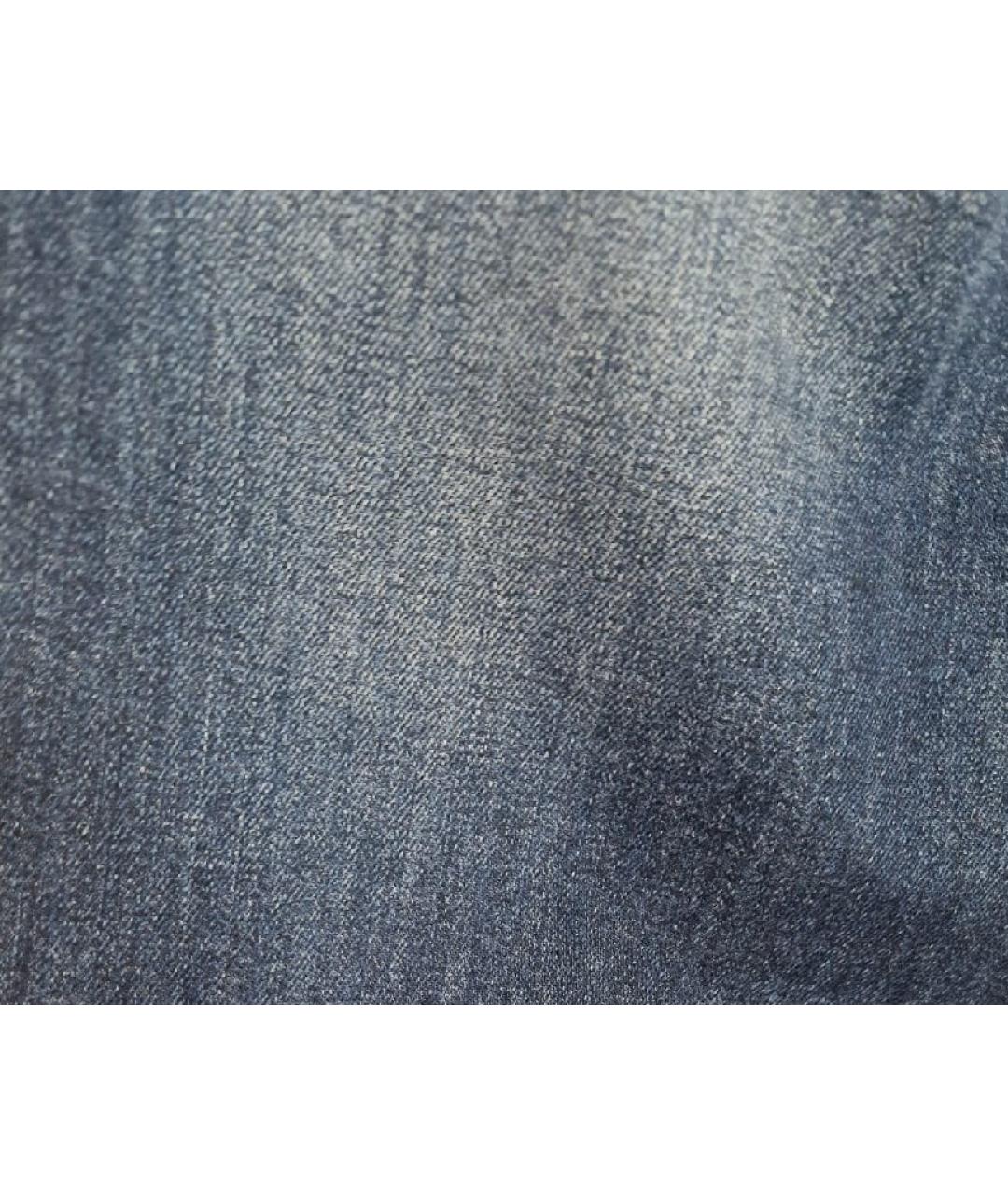 BRUNELLO CUCINELLI Темно-синие хлопковые прямые джинсы, фото 4