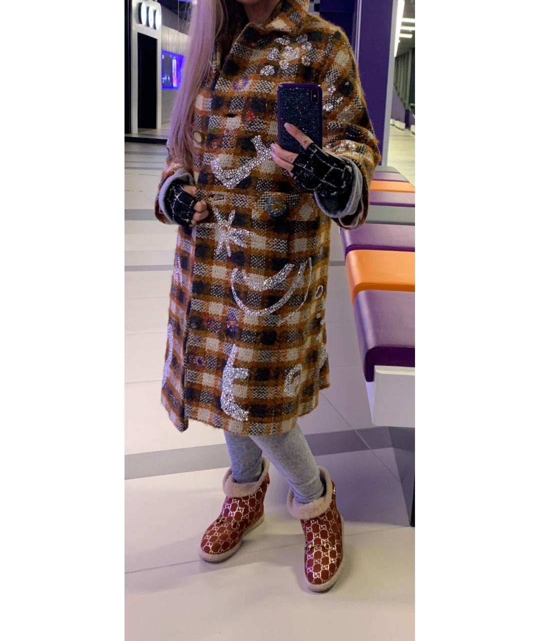 GUCCI Коричневые текстильные полусапоги, фото 6