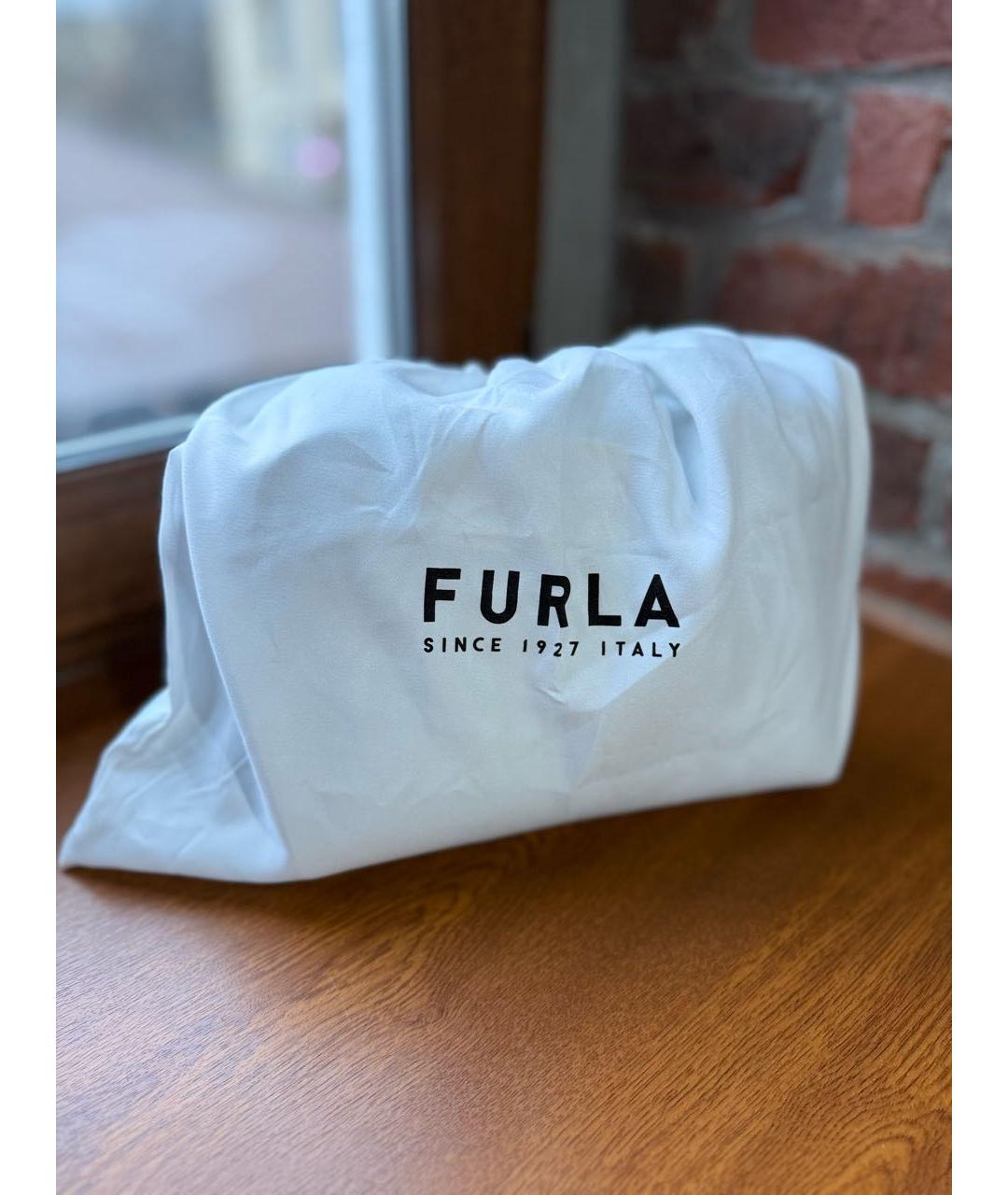 FURLA Голубая кожаная сумка через плечо, фото 8