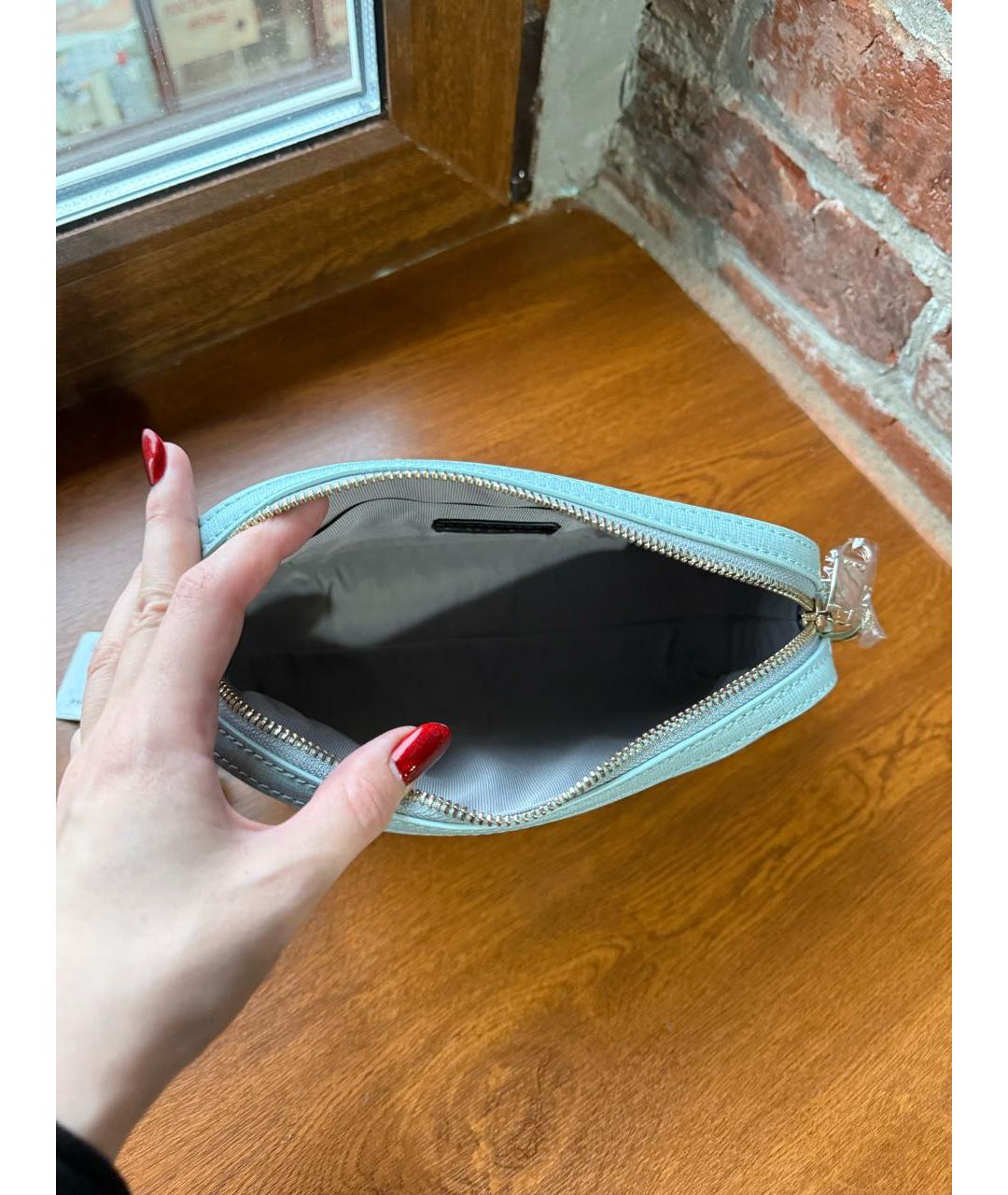 FURLA Голубая кожаная сумка через плечо, фото 6