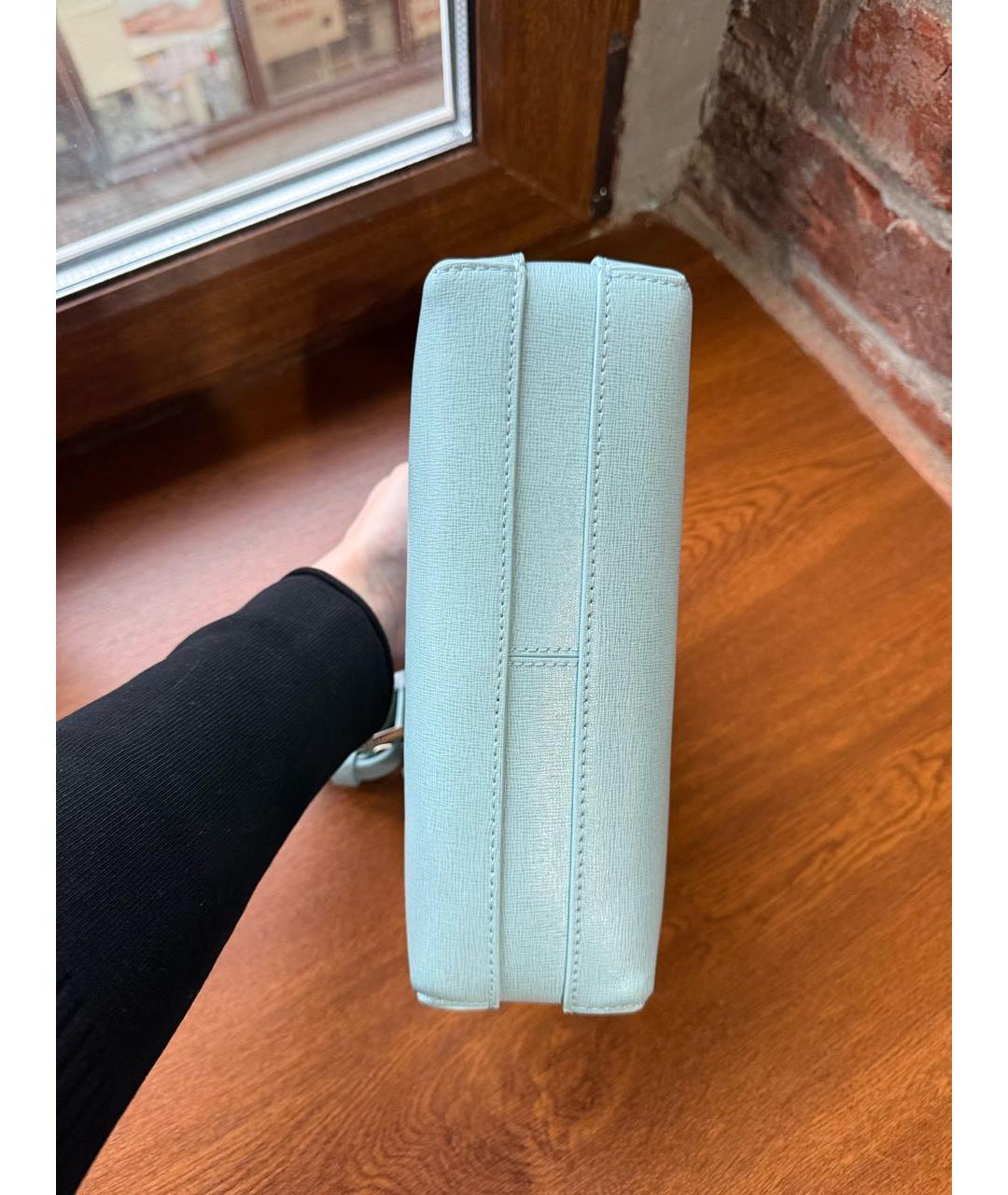 FURLA Голубая кожаная сумка через плечо, фото 4