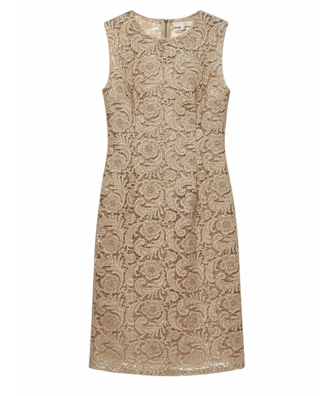 PRADA Золотое кружевное коктейльное платье, фото 1
