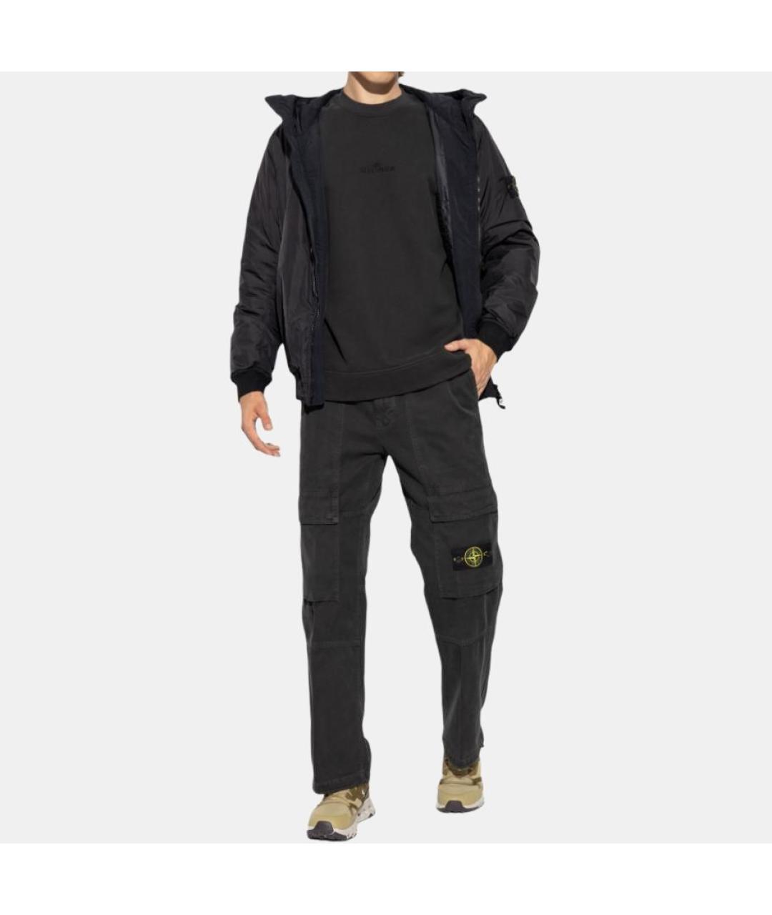 STONE ISLAND Черные повседневные брюки, фото 3