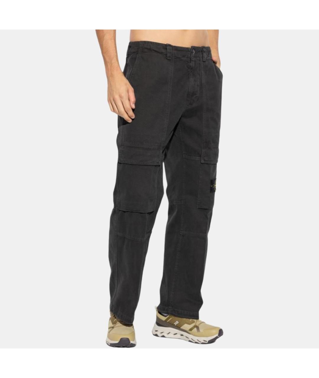 STONE ISLAND Черные повседневные брюки, фото 4