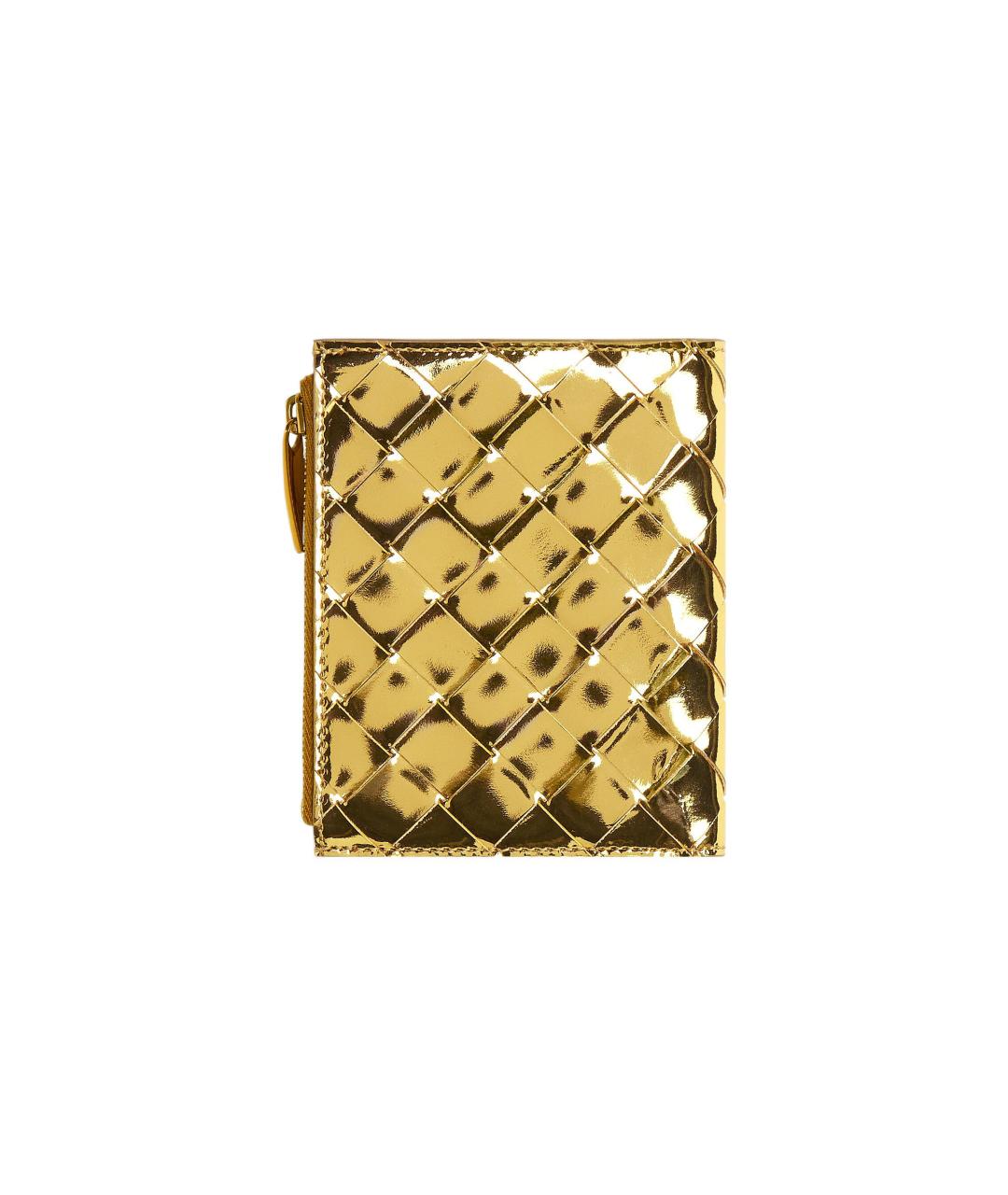 BOTTEGA VENETA Золотой кожаный кошелек, фото 2