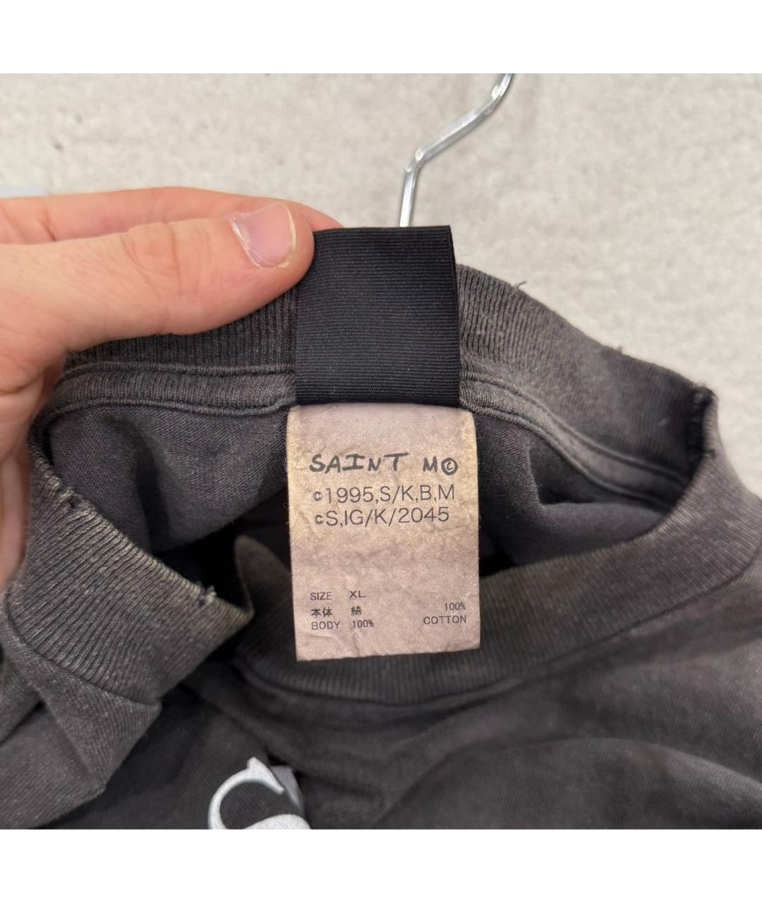 SAINT Mxxxxxx Антрацитовая хлопковая футболка, фото 5